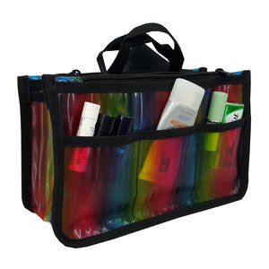 90's style Purse Organizer, Clear PVC - Orange